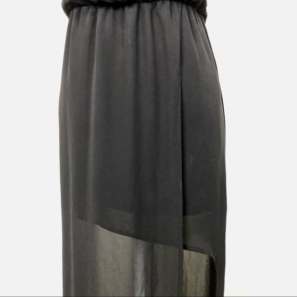 Lush Elegant Maxi Dress Deep V Back Black XS - Picture 12 of 16